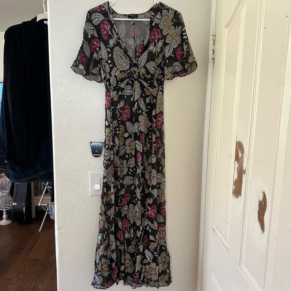 Rag & Bone Tamar Silk Blend Twist Front Maxi Dress